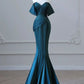 Satin Off the Shoulder Pleats Prom Dress Evening Dress     S6910