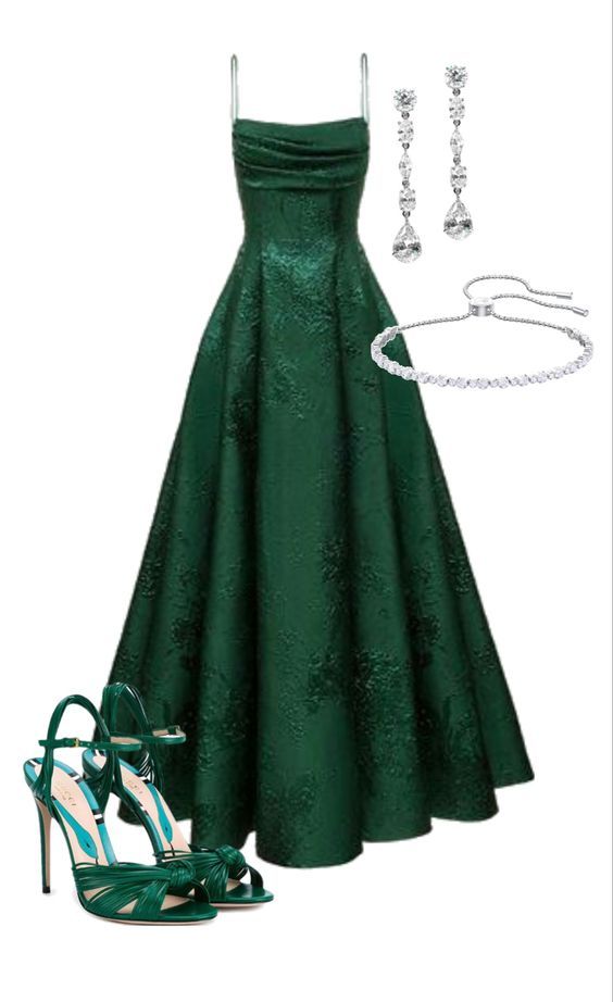 Green Spaghetti Straps Prom Dress A-line Evening Dress      S5149