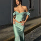Two Piece Off The Shoulder Long Prom Party Dresses      S6912