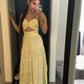Simple Yellow Sleeveless Party Dress Yellow Prom Dress   S6842