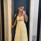 Simple Yellow Sleeveless Party Dress Yellow Prom Dress   S6842