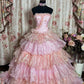 Pink Strapless A Line Ball Gown Long Prom Dress, Formal Evening Gowns     S6850