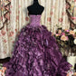 Grape Strapless A Line Ball Gown Long Princess Dress, Formal Evening Gowns     S6852