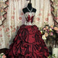 Burgundy A Line Strapless Long Princess Dress, Formal Evening Gowns     S6858