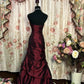 Burgundy Strapless Long Prom Dress, Formal Evening Gowns     S6861