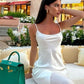 White simple long prom dress, evening dress for women   S6839