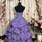 Purple Strapless A Line Ball Gown Long Princess Dress, Formal Evening Gowns     S6851