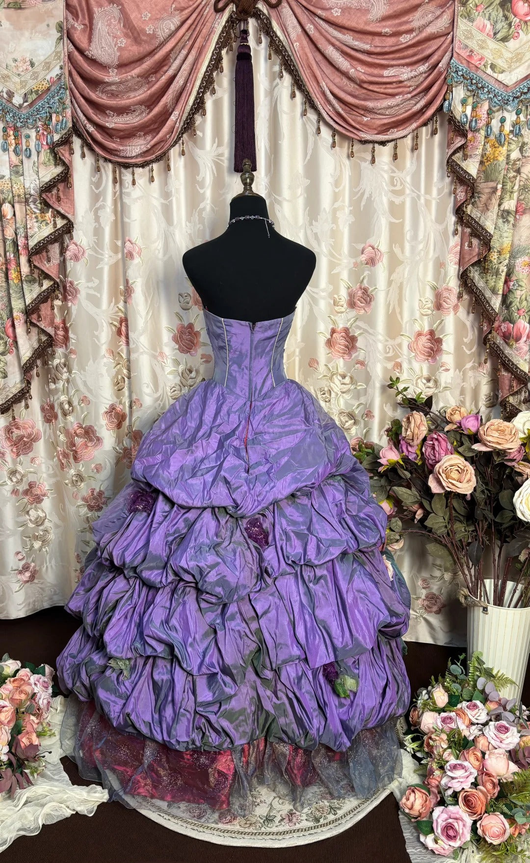 Purple Strapless A Line Ball Gown Long Princess Dress, Formal Evening Gowns     S6851