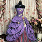 Purple Strapless A Line Ball Gown Long Princess Dress, Formal Evening Gowns     S6851