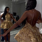 Short Cocktail Dresses Gold Homecoming Dresses    S2045