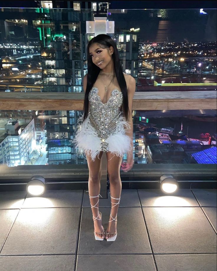 Beaded Short Party Dress For Black Girls, Birthday Outfits     S6791