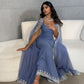 Cape Sleeves Luxury Evening Dresses Women Elegant Long Formal Prom Dress      S6822