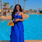 Unique A Line Halter Royal Blue Long Prom Dress,Evening Dress     S6830