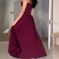 Burgundy A-line Princess Evening Dress    S6821