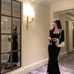 long sleeve mermaid long evening dress for women    S6835