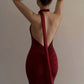 Pretty Burgundy Backless Long Prom Dresses Formal Evening Dress    S6784