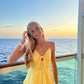 Yellow Short Party Dress, Birthday Outfits     S6819