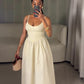 Elegant A-Line Ivory Spaghetti Straps Evening Dress Birthday Party Dress      S6817