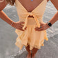 Yellow Short Party Dress, Birthday Outfits     S6819
