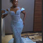 Blue Mermaid Long Prom Dresses, Evening Gown For Black Girl      S6802