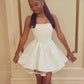 White Short Party Dress, Birthday Outfits     S6829