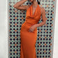 Halter Sleeveless Satin Pleated Mermaid Prom Dress with Train      S6824