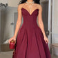 Burgundy A-line Princess Evening Dress    S6821