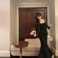 long sleeve mermaid long evening dress for women    S6835