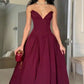 Burgundy A-line Princess Evening Dress    S6821