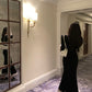 long sleeve mermaid long evening dress for women    S6835