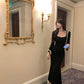 long sleeve mermaid long evening dress for women    S6835