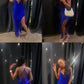 Royal Blue Sequin Evening Dress Sleeveless Women Sexy Party Dresses      S6776