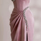 Unique Pink Prom Dress,Strapless Evening Dress     S6831