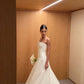 Vintage A line Strapless Long Simple Wedding Dresses       S6790