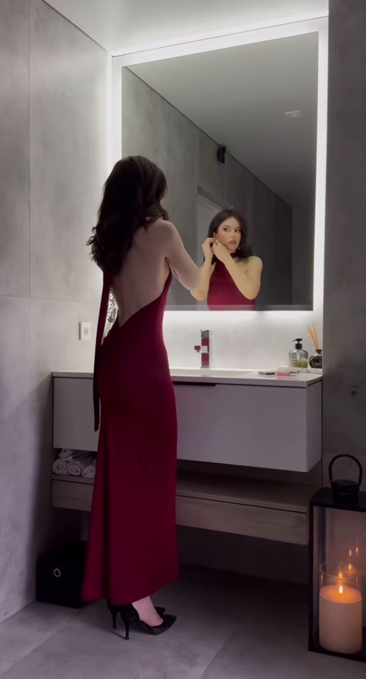 Pretty Burgundy Backless Long Prom Dresses Formal Evening Dress    S6784