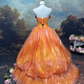 A Line Orange Ball Gown Party Dress, Long Formal Evening Gowns     S6873