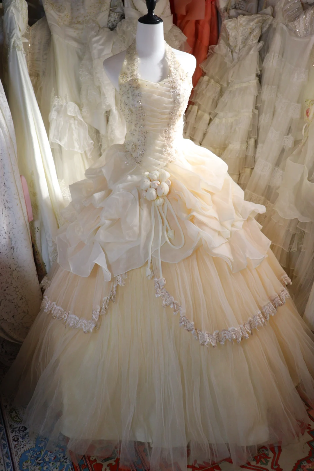 A Line Halter Vintage Long Wedding Dresses Princess Bridal Gown        S6884