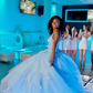 A Line Blue Quinceanera Dress Ball Gown Birthday Party Dress       S6418