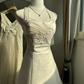 A Line Halter Long Evening Dress, White Party Dress, Formal Evening Gowns     S6895