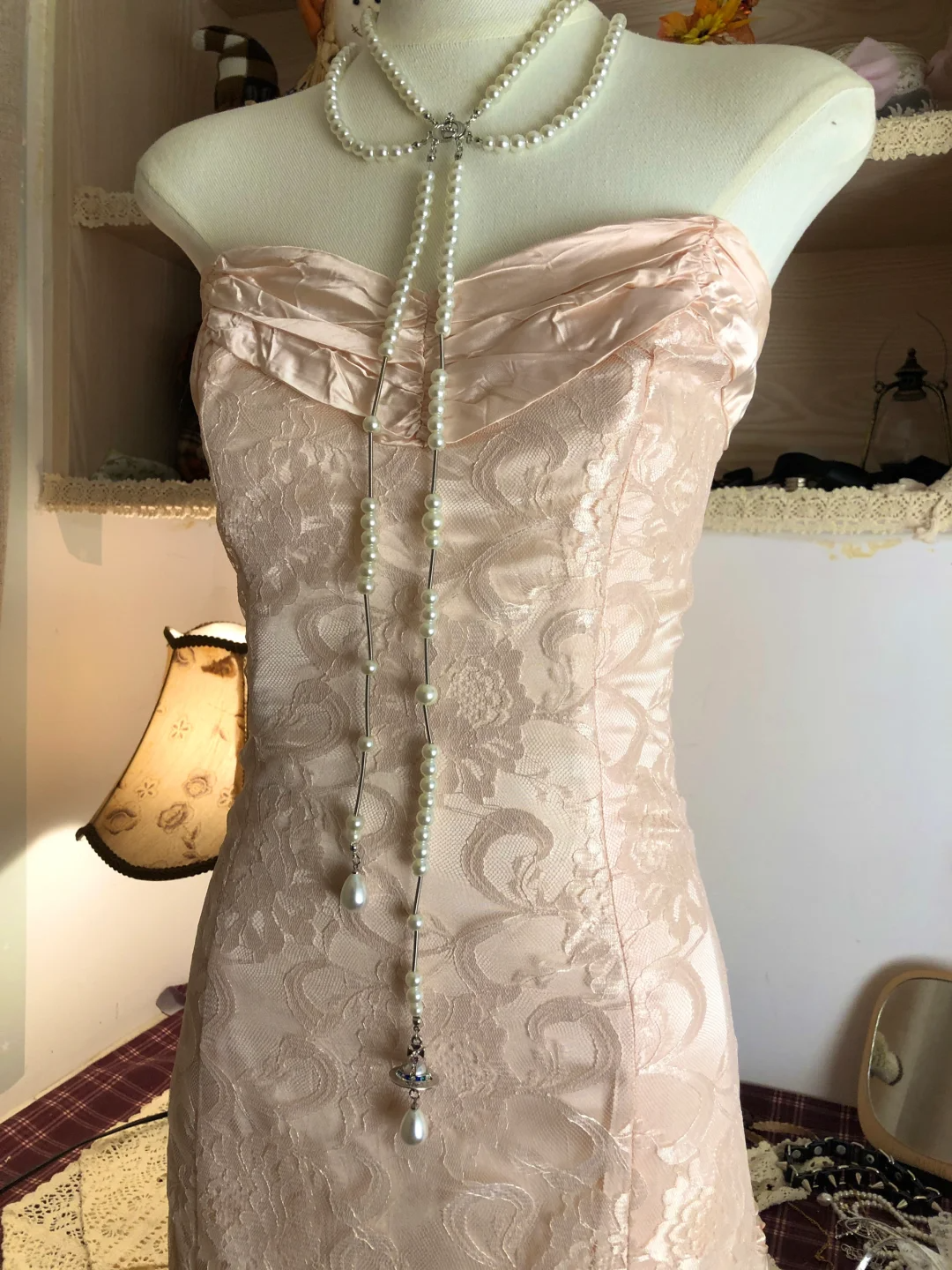 Pink Lace Party Dress, Formal Evening Gowns     S6894