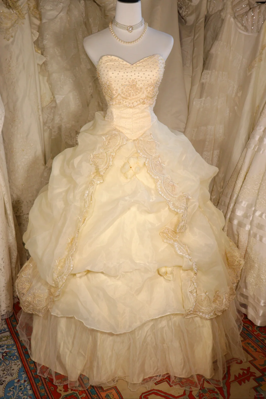 A Line Vintage Long Wedding Dresses Princess Bridal Gown        S6883