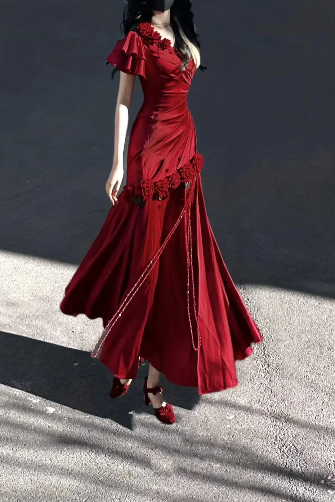 Red Long Party Dress, Formal Evening Gowns     S6881