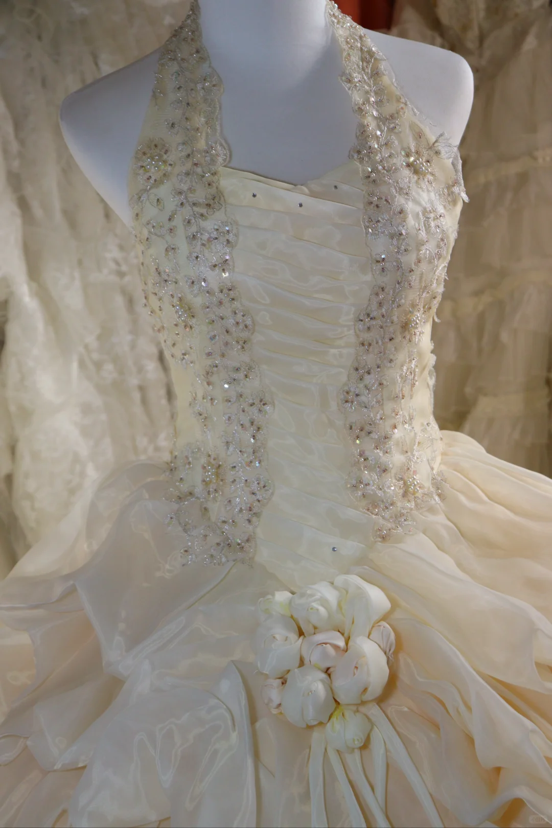 A Line Halter Vintage Long Wedding Dresses Princess Bridal Gown        S6884