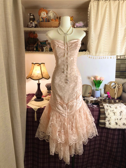 Pink Lace Party Dress, Formal Evening Gowns     S6894