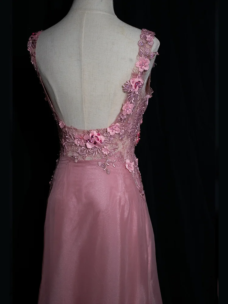 Long Evening Dress Pink Party Dress, Formal Evening Gowns     S6880