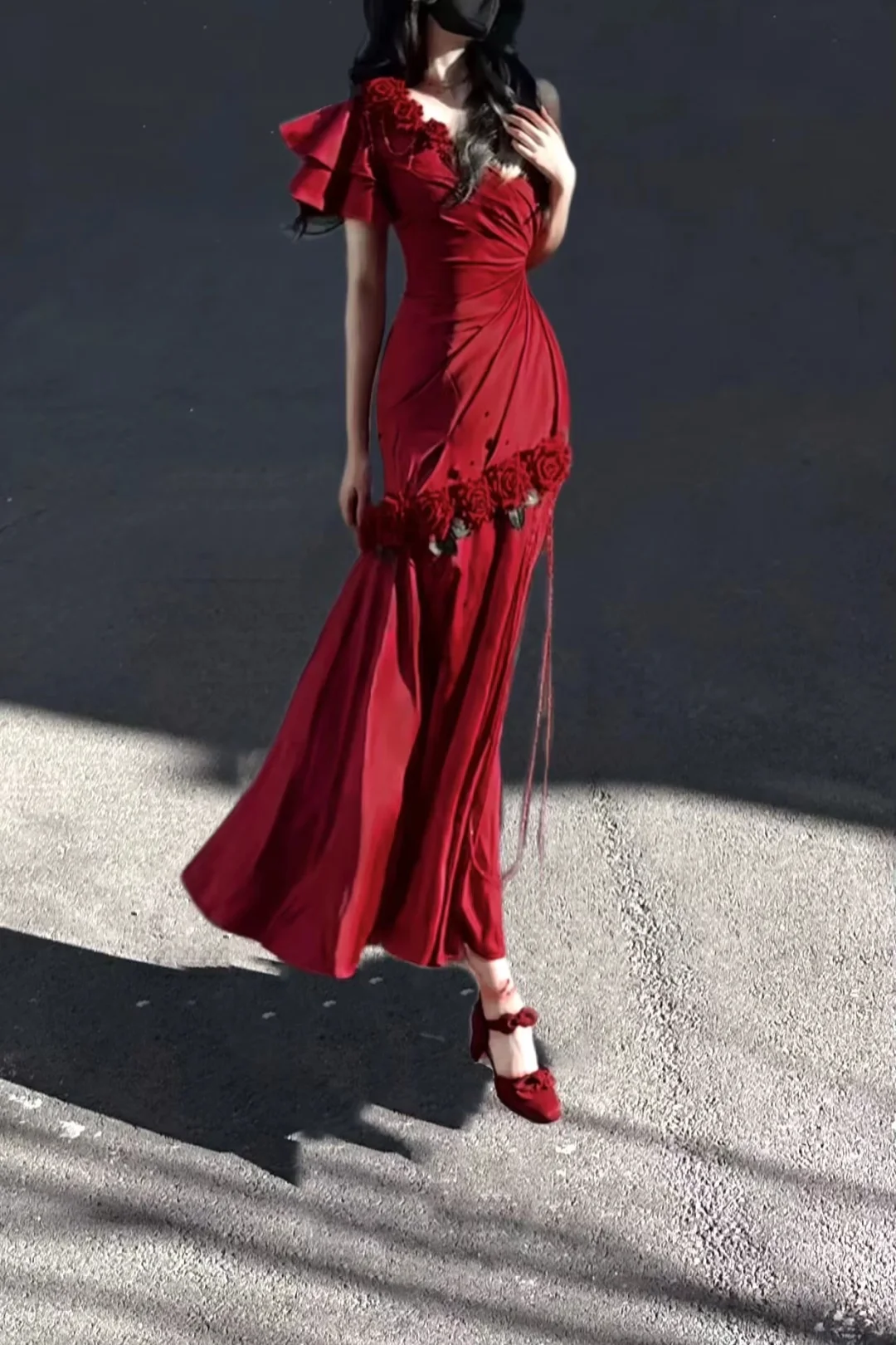 Red Long Party Dress, Formal Evening Gowns     S6881