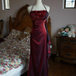 Vintage Halter Long Party Dress, Formal Evening Gowns     S6879