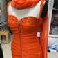 Orange Mermaid Party Dress, Long Formal Evening Gowns     S6864