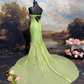 Green Mermaid Party Dress, Long Formal Evening Gowns     S6870