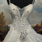 A Line White Vintage Long Wedding Dresses Princess Bridal Gown        S6874